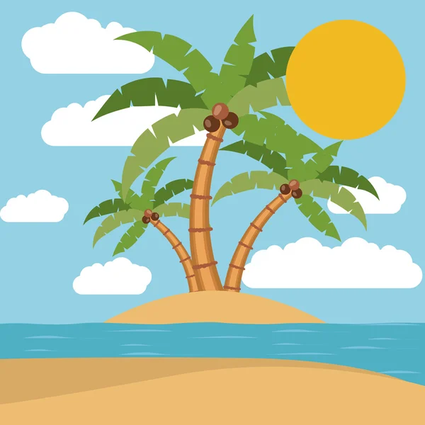 Tropikal yaz peyzaj tasarımı — Stok Vektör