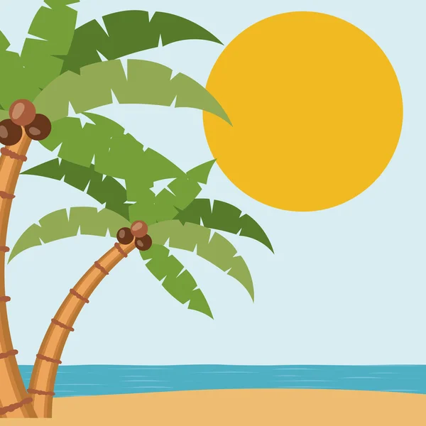 Diseño de paisaje tropical de verano — Vector de stock