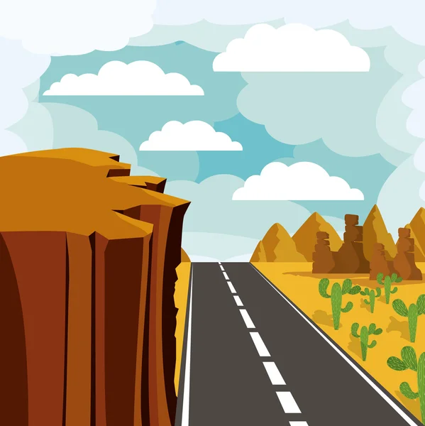 Road landscape design — Stock Vector