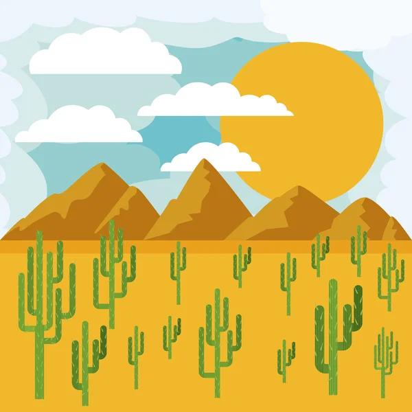 Diseño del paisaje del desierto — Vector de stock