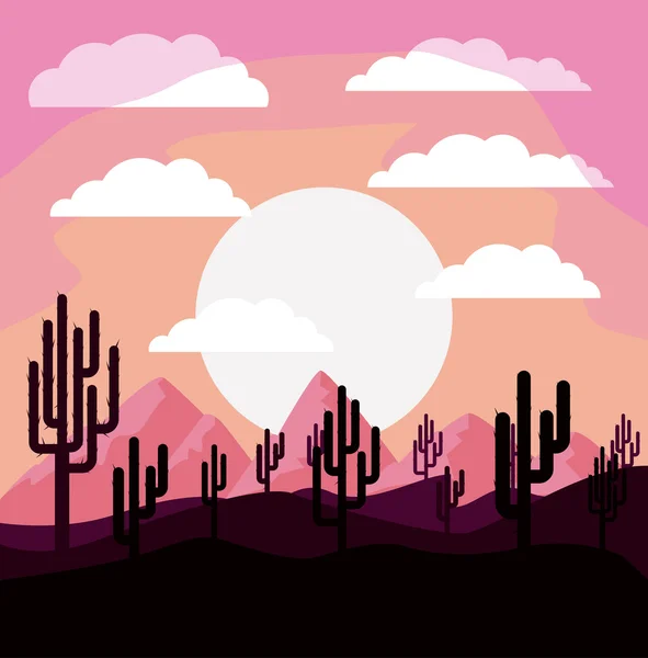 Diseño del paisaje del desierto — Vector de stock