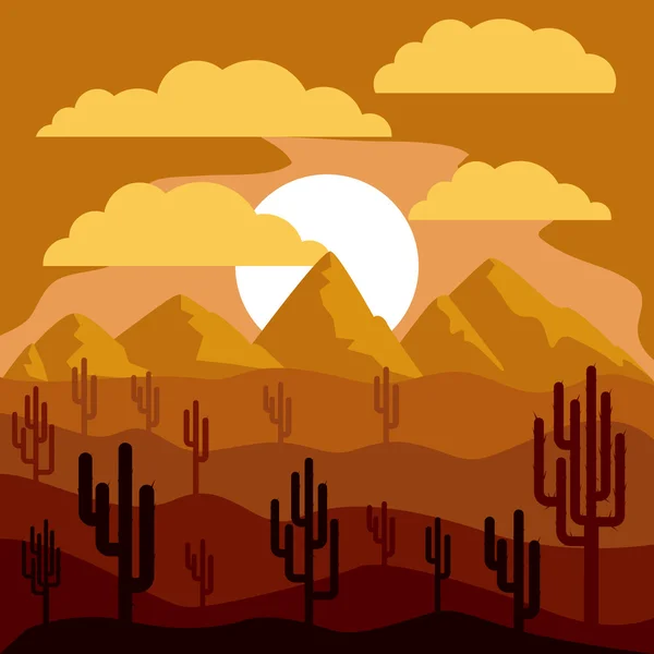 沙漠景观设计 — 图库矢量图片