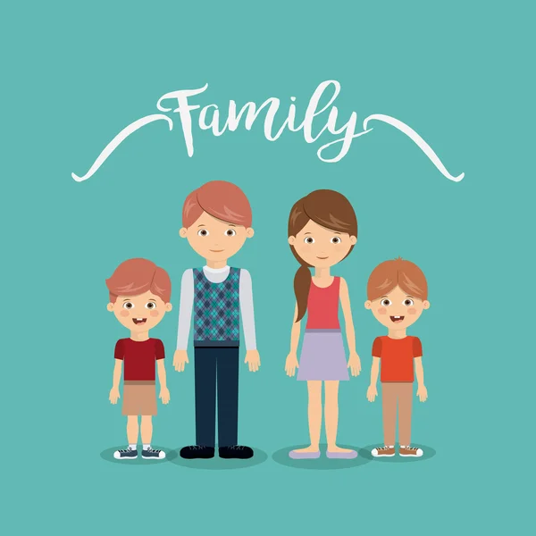 Familienmitglieder gestalten — Stockvektor