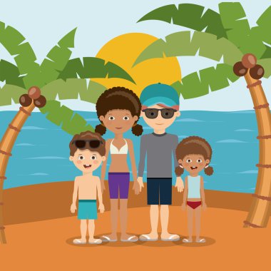 Aile plaj tatil tasarım