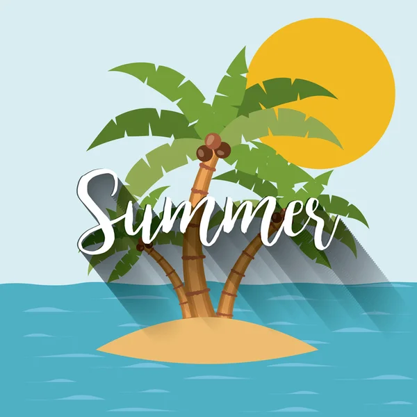 Tropical summer landscape design — Stock Vector