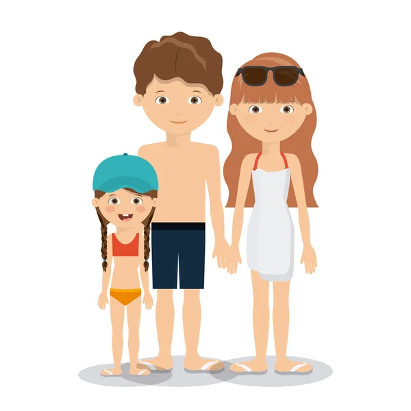 Sommerurlaub im Familiendesign — Stockvektor