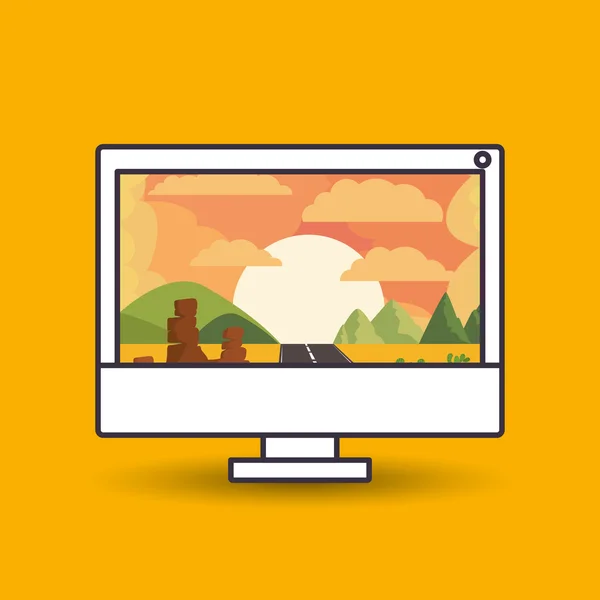 Fondo de pantalla de paisaje para el diseño del ordenador — Vector de stock