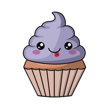 cupcake karakter simgesi tasarım izole