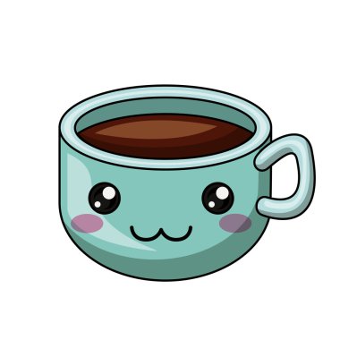 fincan kahve karakter simgesi tasarım izole