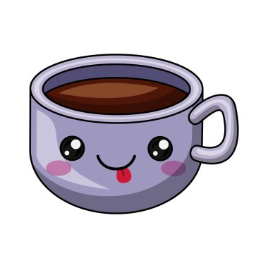 fincan kahve karakter simgesi tasarım izole