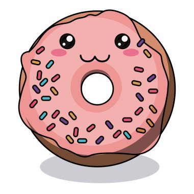 çörek karakter simgesi tasarım izole