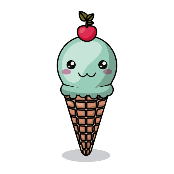 Icecream karakter geïsoleerd pictogram ontwerp — Stockvector