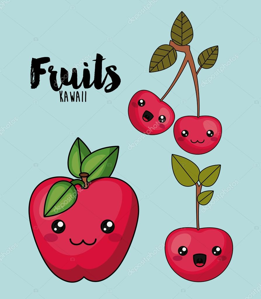 Disegno dell icona di frutta carattere isolato — Vettoriale Stock
