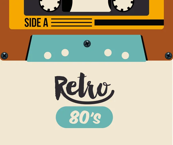 Retro cassette poster  isolated icon design — Stock Vector