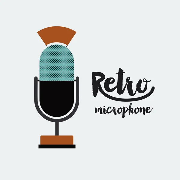 Retro mikrofon poszter elszigetelt ikon tervezés — Stock Vector