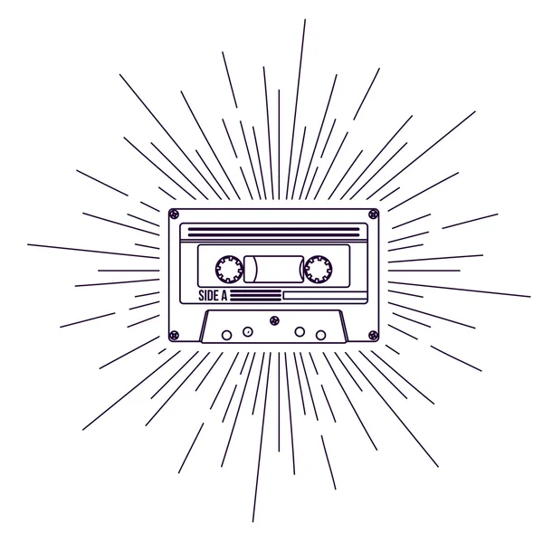Retro kaset poster izole simgesi — Stok Vektör