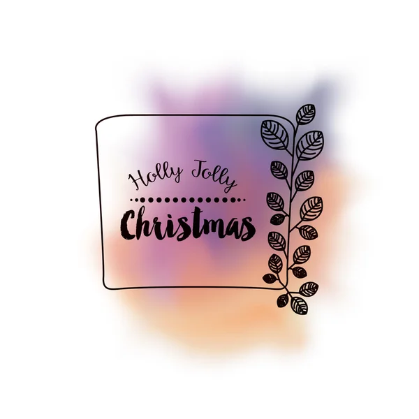 Kerst bericht op water kleur achtergrond geïsoleerd pictogram ontwerp — Stockvector