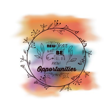 Su rengi izole simgesi de bir arka plan üzerinde Yeni Yıl mesajı