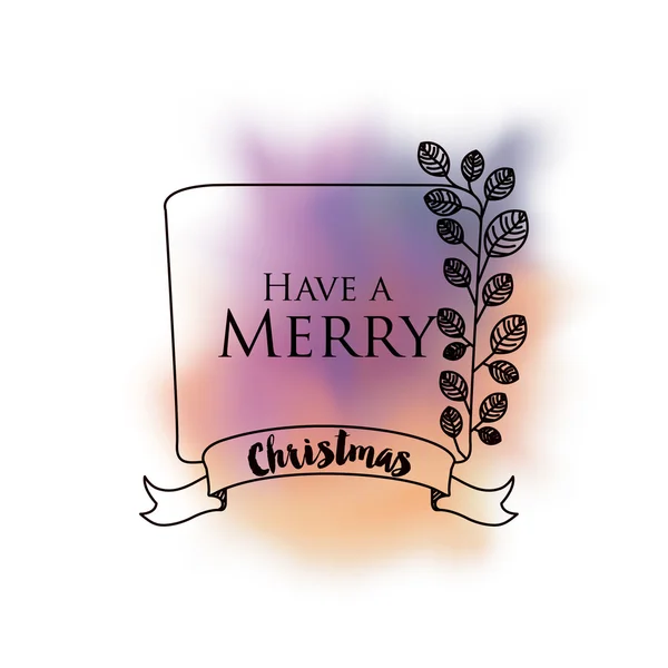 水彩画の孤立したアイコンdeの背景にクリスマスメッセージ — ストックベクタ