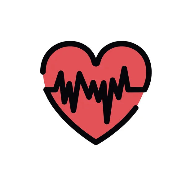 Heartbeat symbool geïsoleerd pictogram ontwerp — Stockvector