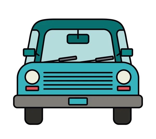 Dibujo del coche diseño icono aislado frontal — Vector de stock