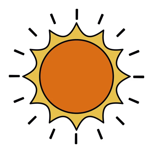 Dibujo al sol diseño icono aislado — Vector de stock