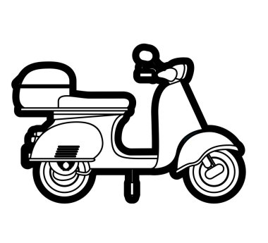 Scooter çizim izole simgesi tasarım