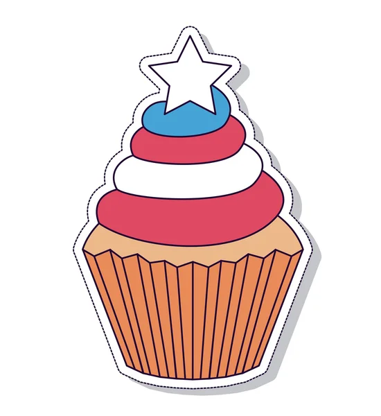愛国的なカップケーキ分離アイコン デザイン — ストックベクタ