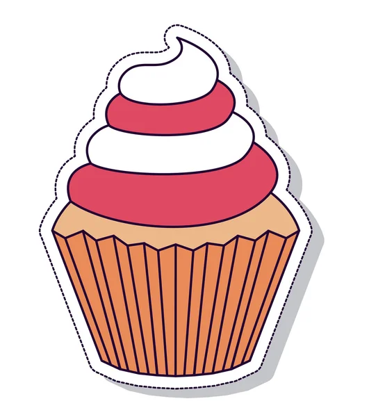 Patriotic cupcake isolated icon design — Stock Vector