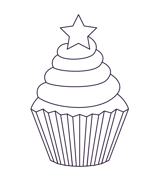 Γευστικό cupcake απομονωθεί εικονίδιο σχεδιασμός — Διανυσματικό Αρχείο