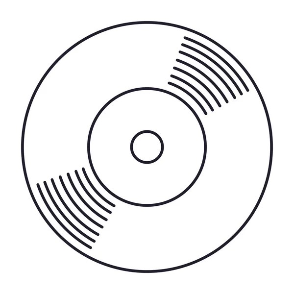 Vinyle musique isolée icône design — Image vectorielle