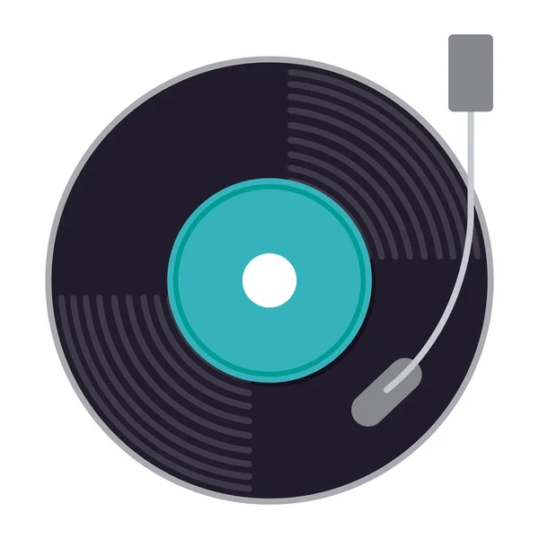 Vinyl music isolated icon design — Stock Vector