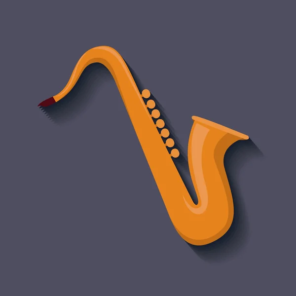 Design de ícone isolado de instrumento saxofone —  Vetores de Stock