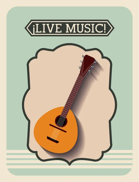 Marco de música en vivo retro aislado icono de diseño — Vector de stock