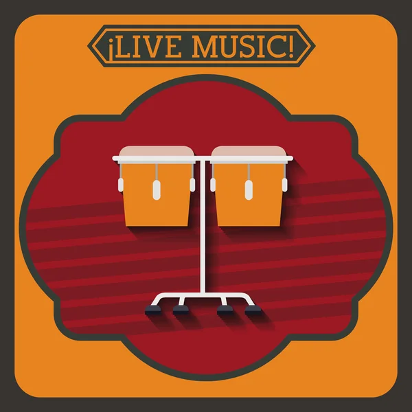 Live music frame retro isolated icon design — Stock Vector