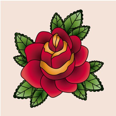 çiçek dövme izole simgesi tasarım