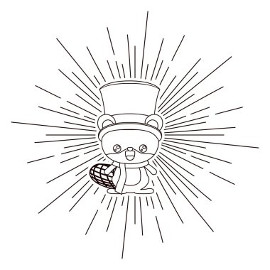 hayvan kardan adam şapka izole simgesi