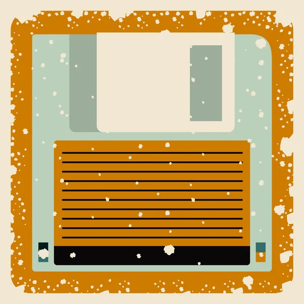 Viejo disquete cartel aislado icono de diseño — Archivo Imágenes Vectoriales