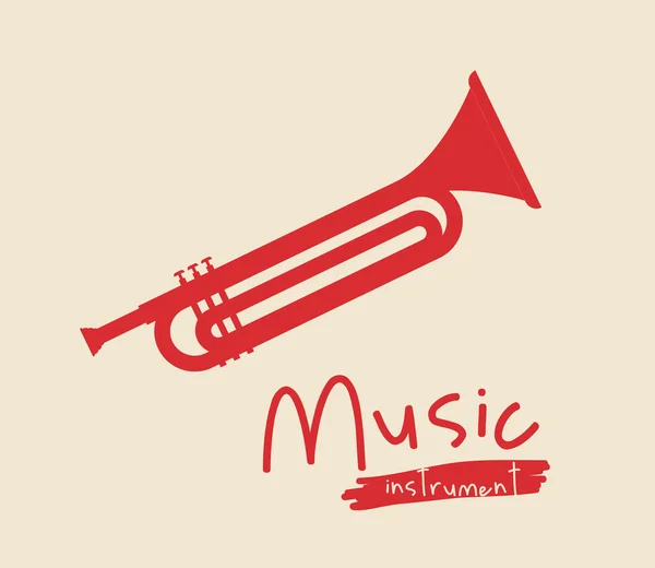 Trumpet instrument isolated icon design — Stock Vector