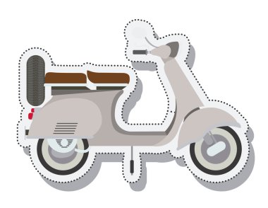 Scooter etiket izole simgesi