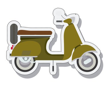 Scooter etiket izole simgesi