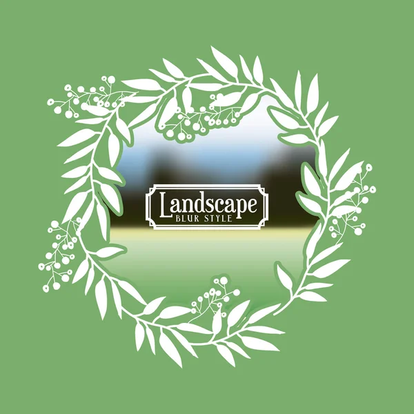 Cadre paysage avec fond flou icône isolée design — Image vectorielle