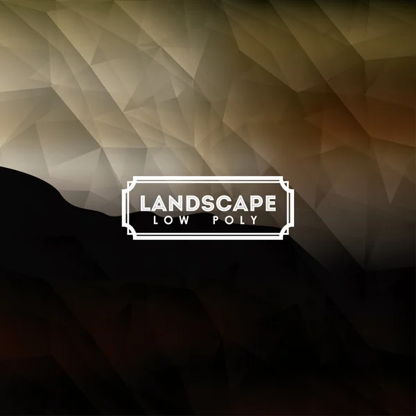 Landschaft über Low-Poly-Hintergrund isoliertes Icon-Design — Stockvektor