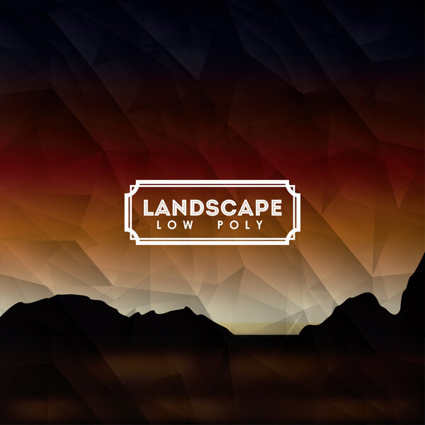 landscape over low poly background isolated icon design