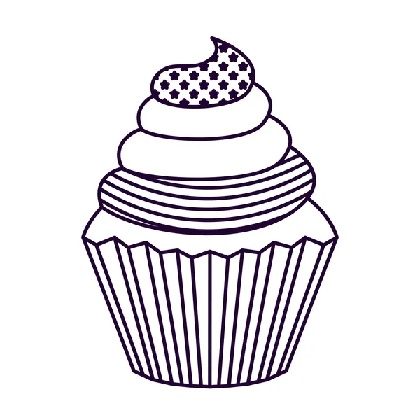 Patriotic cupcake isolated icon design — Stock Vector