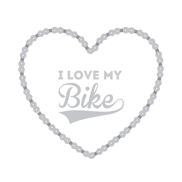Sporty rowerowe w sercu łańcucha na białym tle projekt ikonę — Wektor stockowy