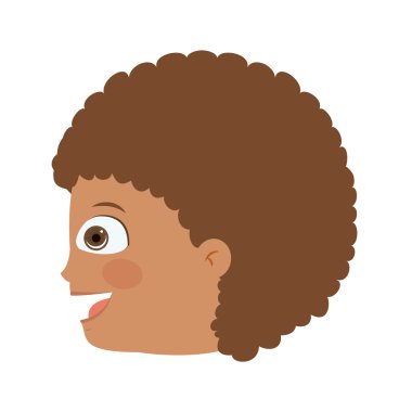 çocuk baş profil izole simgesi tasarım