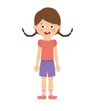 Kız önünde ayakta izole simgesi