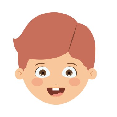 Açık kafa çocuk izole simgesi