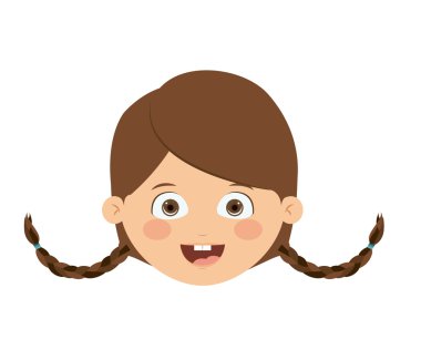 Açık kafa kız izole simgesi